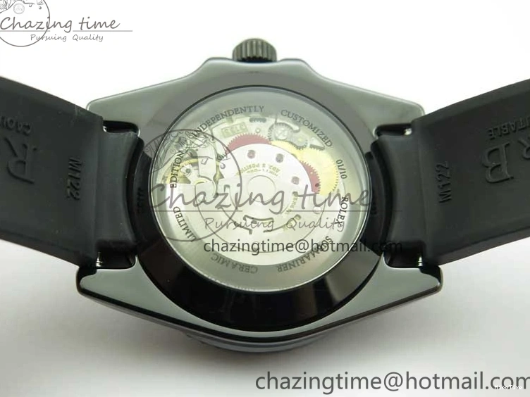 MiroTime 0122 Submariner 40mm Black Ceramic 5GF Best Edition Black Dial on Black Rubber Strap SA Unique 2464